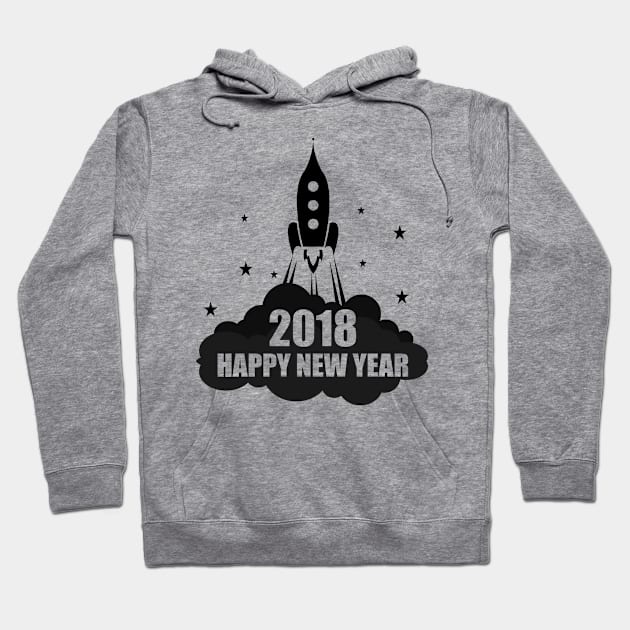 2018 Happy New Year Rocket Celebration Hoodie by theperfectpresents